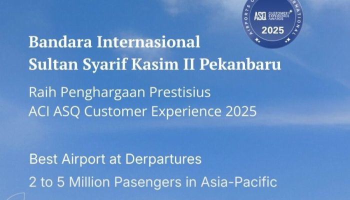 Bandara Sultan Syarif Kasim II Pekanbaru Raih Penghargaan ASQ ACI 2025