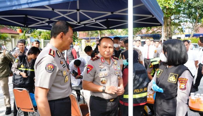 Tes Urine Serentak Polda Riau, Kapolda: Tak Ada Ampun Penyalahguna Narkoba