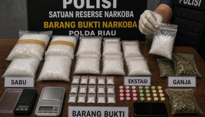 Polda Riau Bongkar Ribuan Kasus Narkoba, Sitaan Tembus 1 Ton