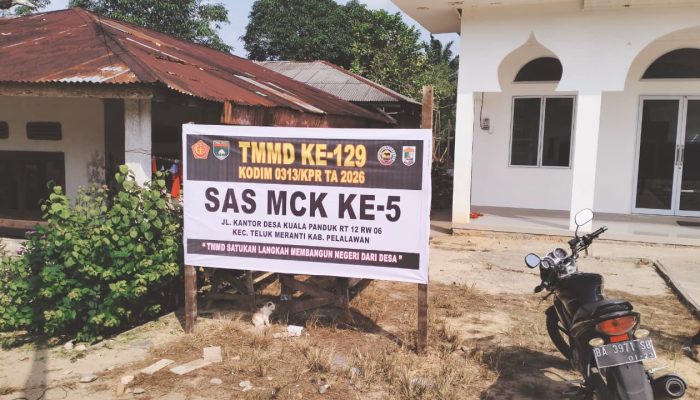 TMMD Ke-129 Hadirkan Fasilitas MCK untuk Warga Desa Kuala Panduk